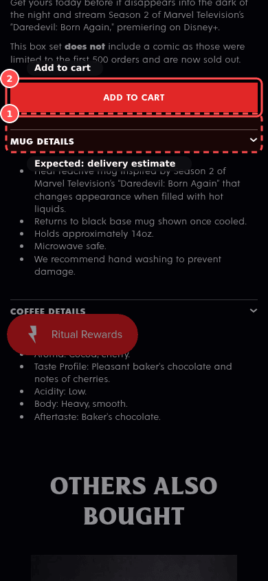 Annotated mobile screenshot